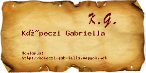 Köpeczi Gabriella névjegykártya